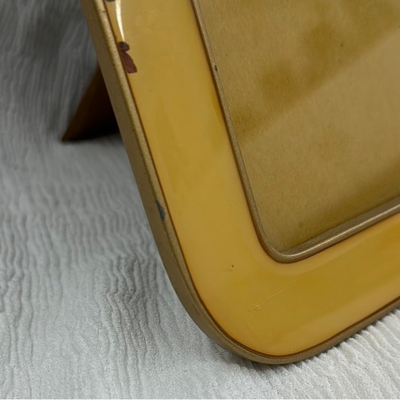 Vintage, rare Floral Yellow enamel Picture Frame mid-century Bucklers art deco - Picture 4 of 11